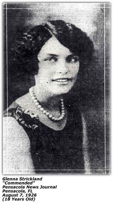 Glenna Strickland - Commended - August 1926 - 18 years old