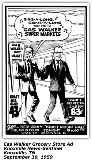 Promo Ad - Cas Walker Super Markets - Perry Como - September 30 1959