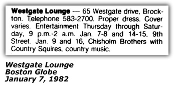 Chisholm Brothers Promo - Westgate Lounge - Brockton, MA - 1982