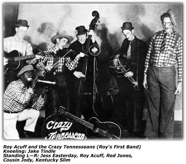 Photo - Roy Acuff Crazy Tennesseans - Jake Tindle, Jess Easterday, Roy Acuff, Red Jones, Cousin Jody, Kentucky Slim