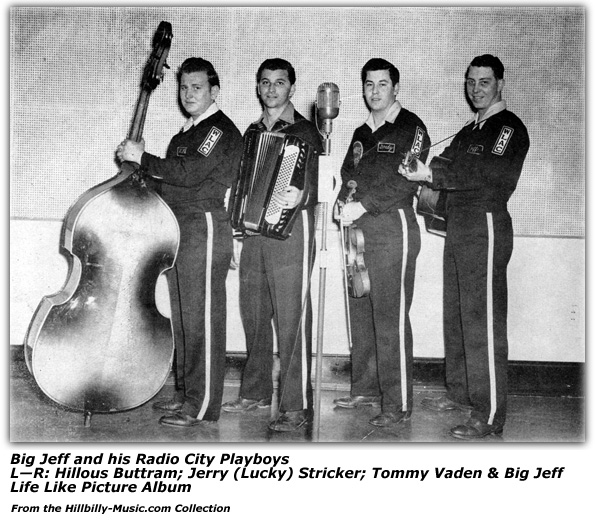 Big Jeff and Radio City Playboys - Hillous Buttram - Jerry (Lucky) Stricker - Tommy Vaden - Big Jeff Bess - WLAC