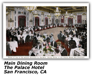 Postcard - Palace Hotel - Main Dining Room - San Francisco, CA