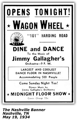 WSM Radio Log - September 29, 1934 - Palace Hotel Orchestra - Grand Ole Opry