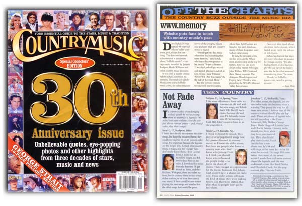 Hillbilly-Music.com Spotlight in Country Music Magazine